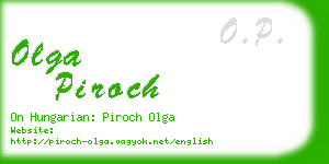 olga piroch business card